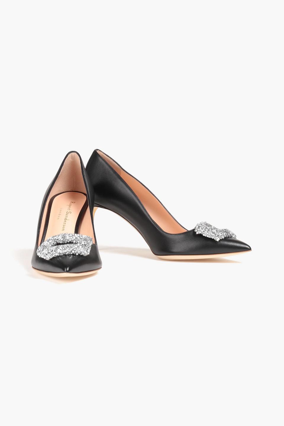 Rupert Sanderson Crystal embellished Leather Pumps in Black Lyst UK