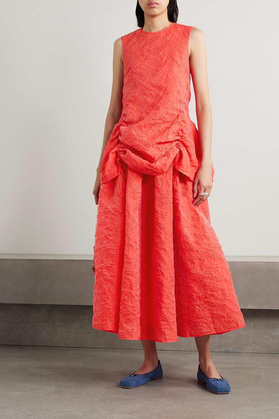 cecilie bahnsen fatou red midi skirt uk8