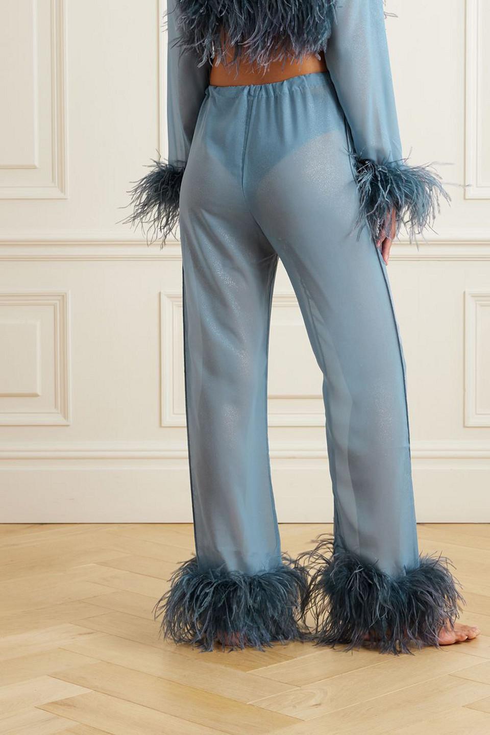 パンツ Oseree Feather Silk Pants OséRee Feather Silk Pants Pink | Wanan Luxury