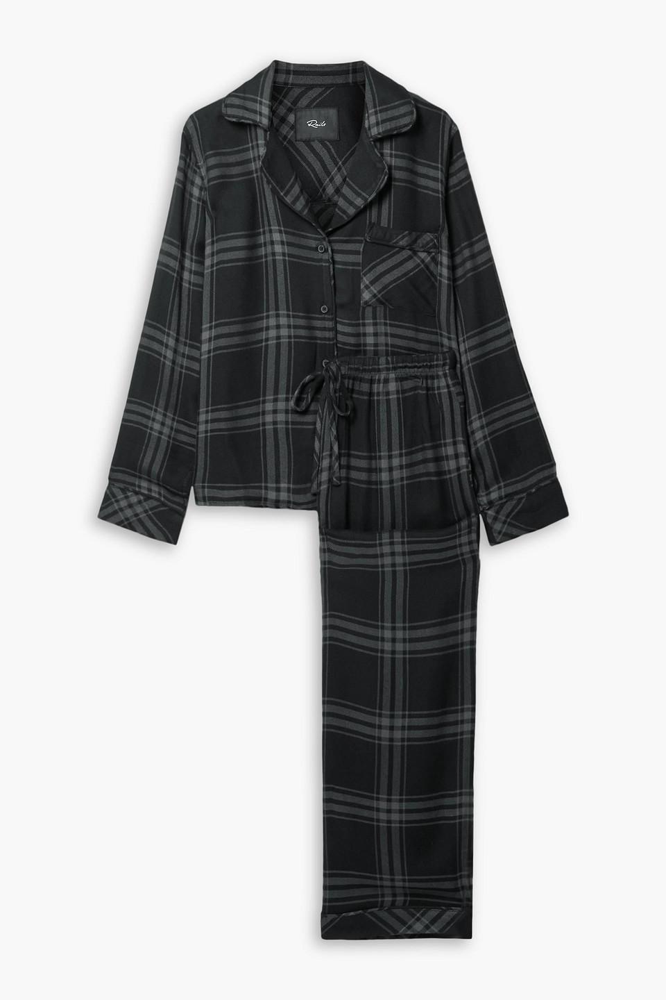 Rails Clara Checked Flannel Pajama Set in Black Lyst UK
