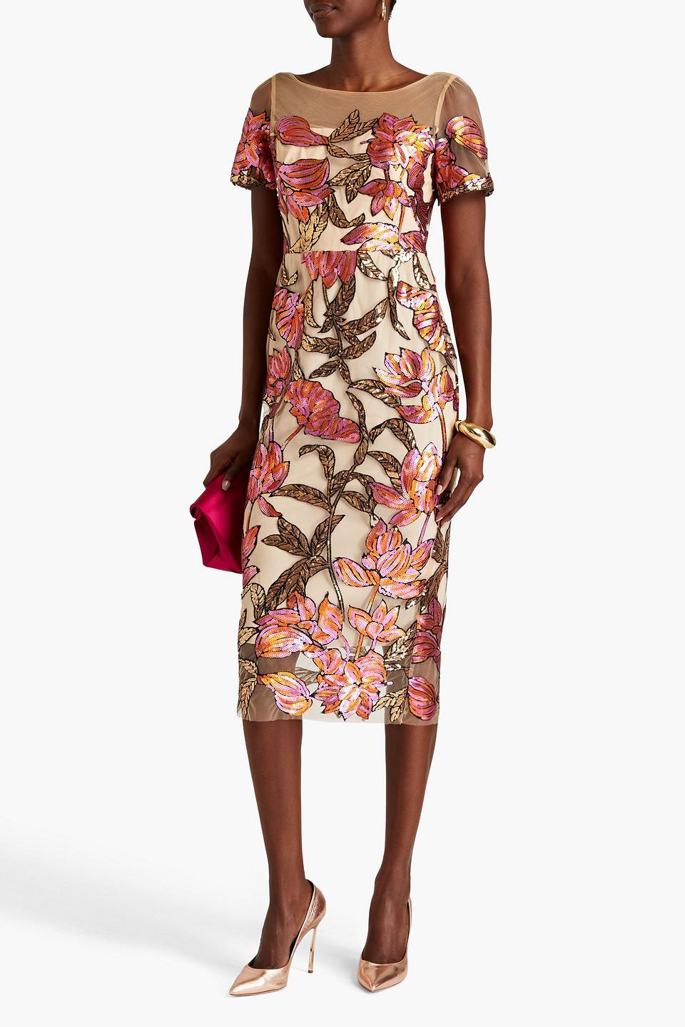 sachin and babi light blue dress Marchesa Off-The-Shoulder Ruffled Silk-Organza Midi Dress In Navy - 65% Off