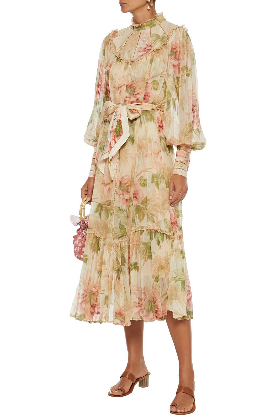 Floral-print Silk-georgette Midi Dress 