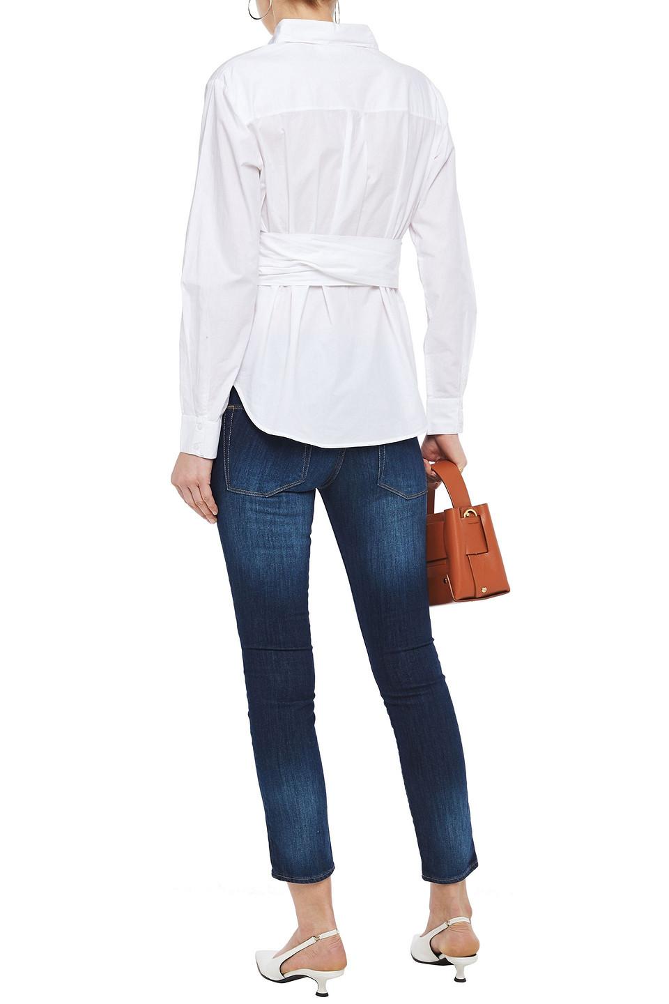 Ba\u0026sh Denim Rieur Cropped Low-rise Slim-leg Jeans in Dark Denim (Blue) -  Lyst