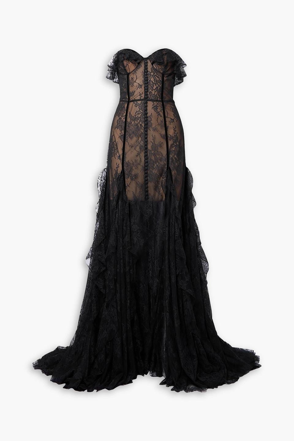 herlipto Rosaline Lace Trimmed Dress S Costarellos Rosaline