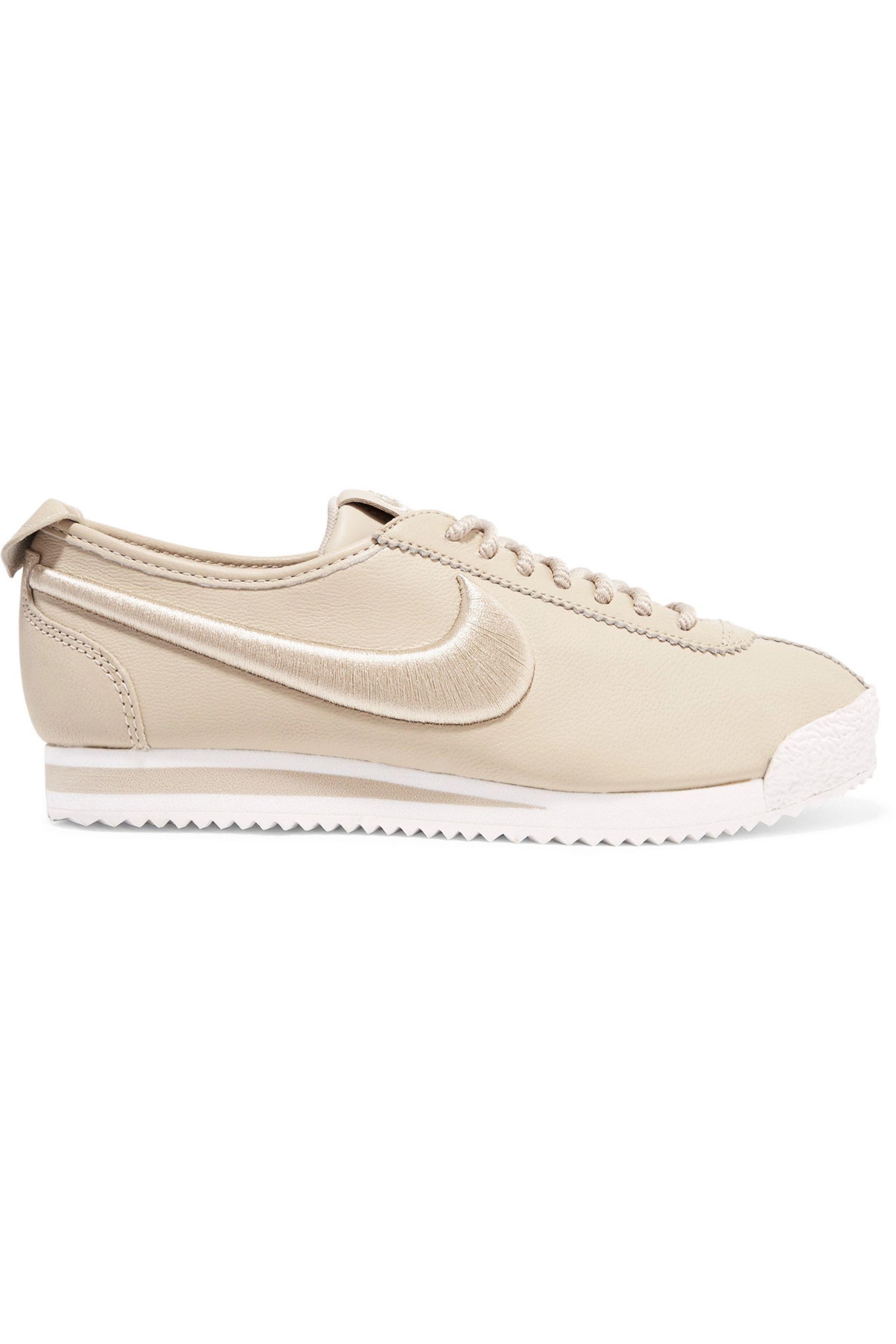 Nike Cortez 72 Si Embroidered Leather Sneakers in Beige (Natural) | Lyst