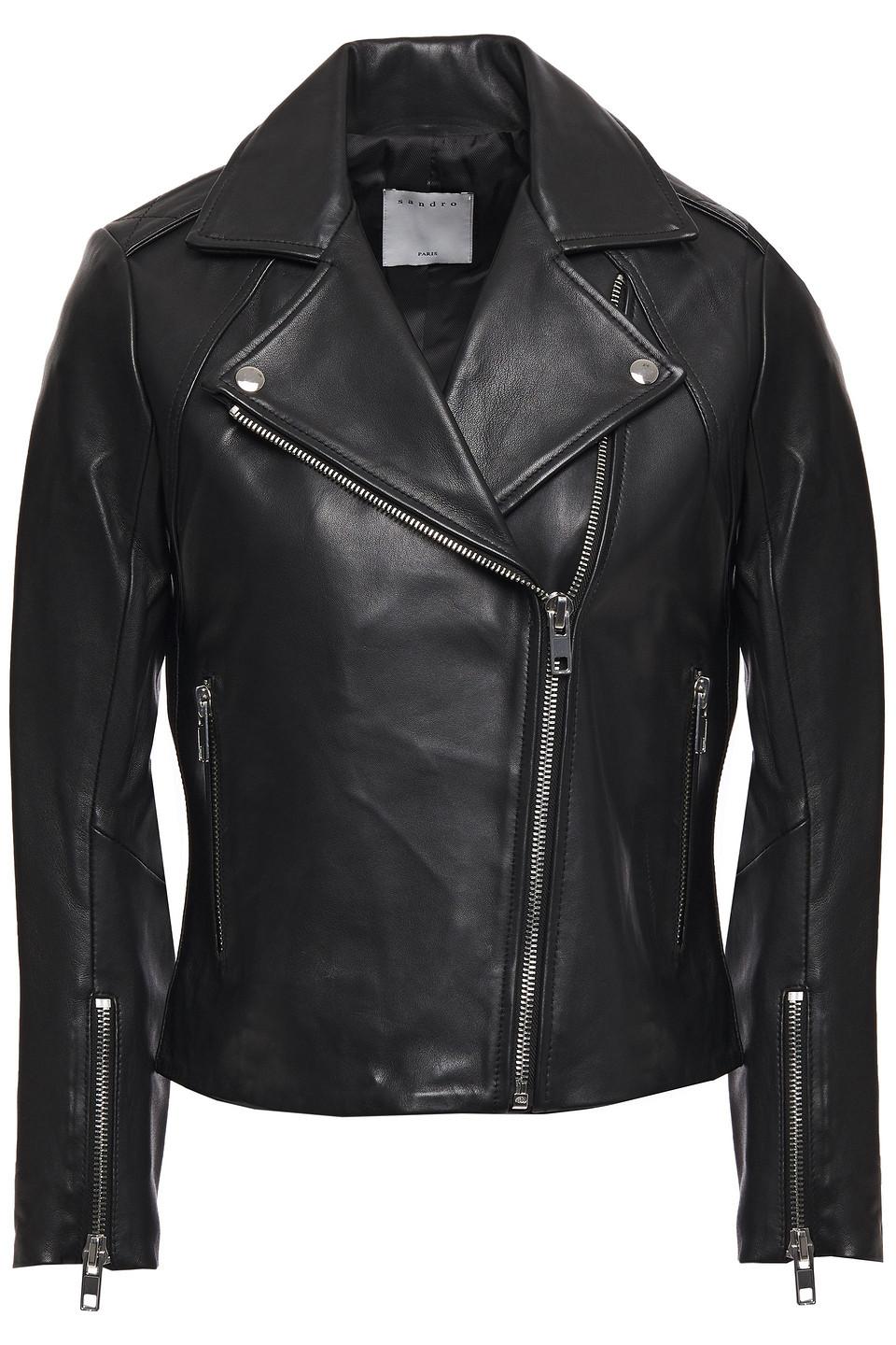sandro veinarde leather jacket