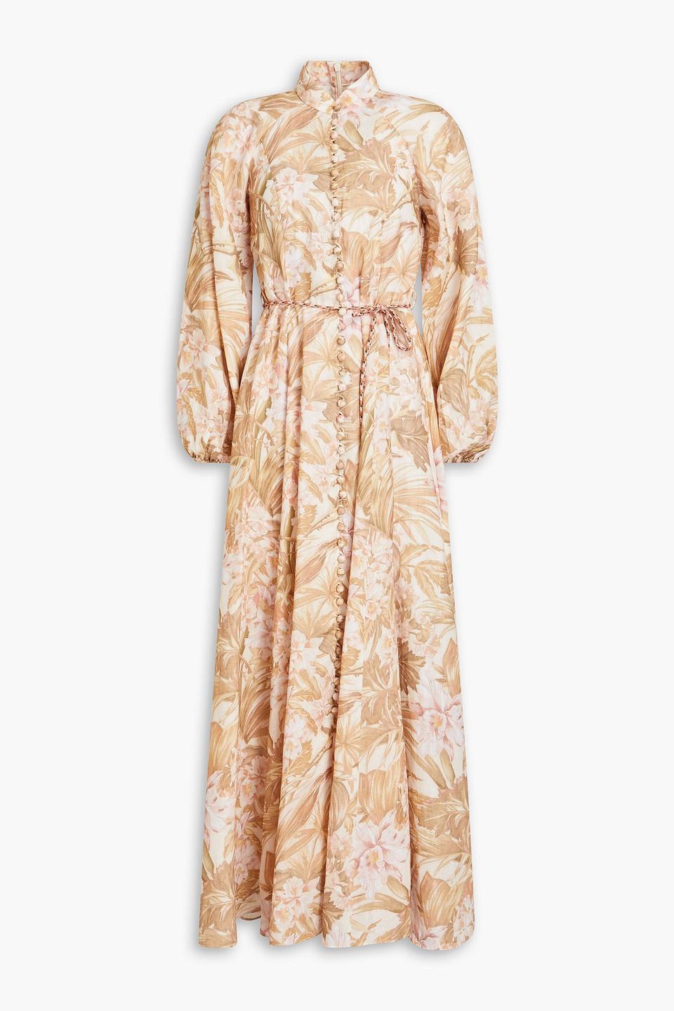 Zimmermann Andie Floralprint Linen Maxi Shirt Dress in Natural Lyst Canada