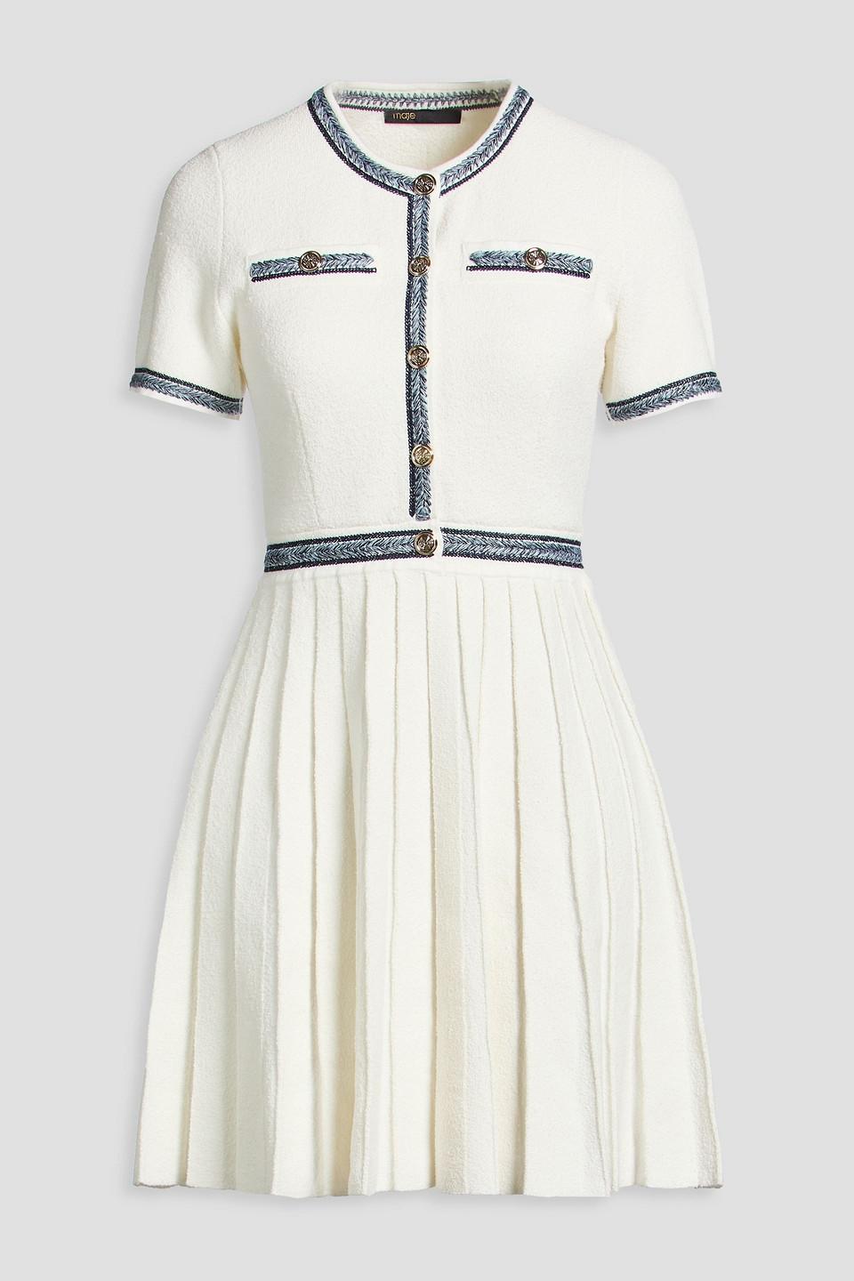 maje terry knit dress Short terry knit dress Ecru for Women