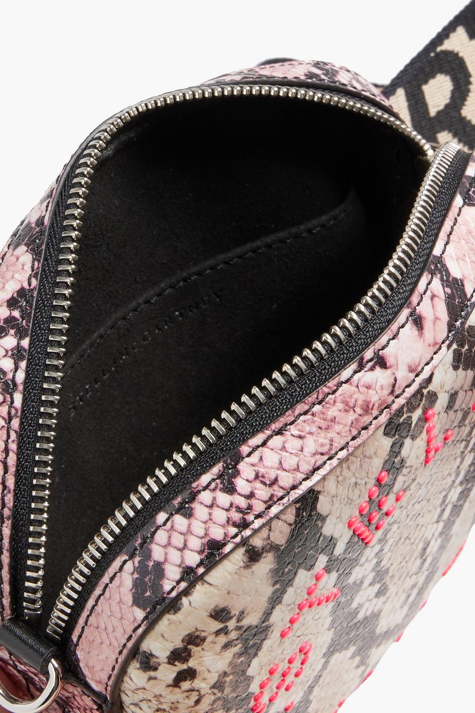 Stella McCartney Convertible Studded Faux Snake-effect Leather Belt Bag |  Lyst