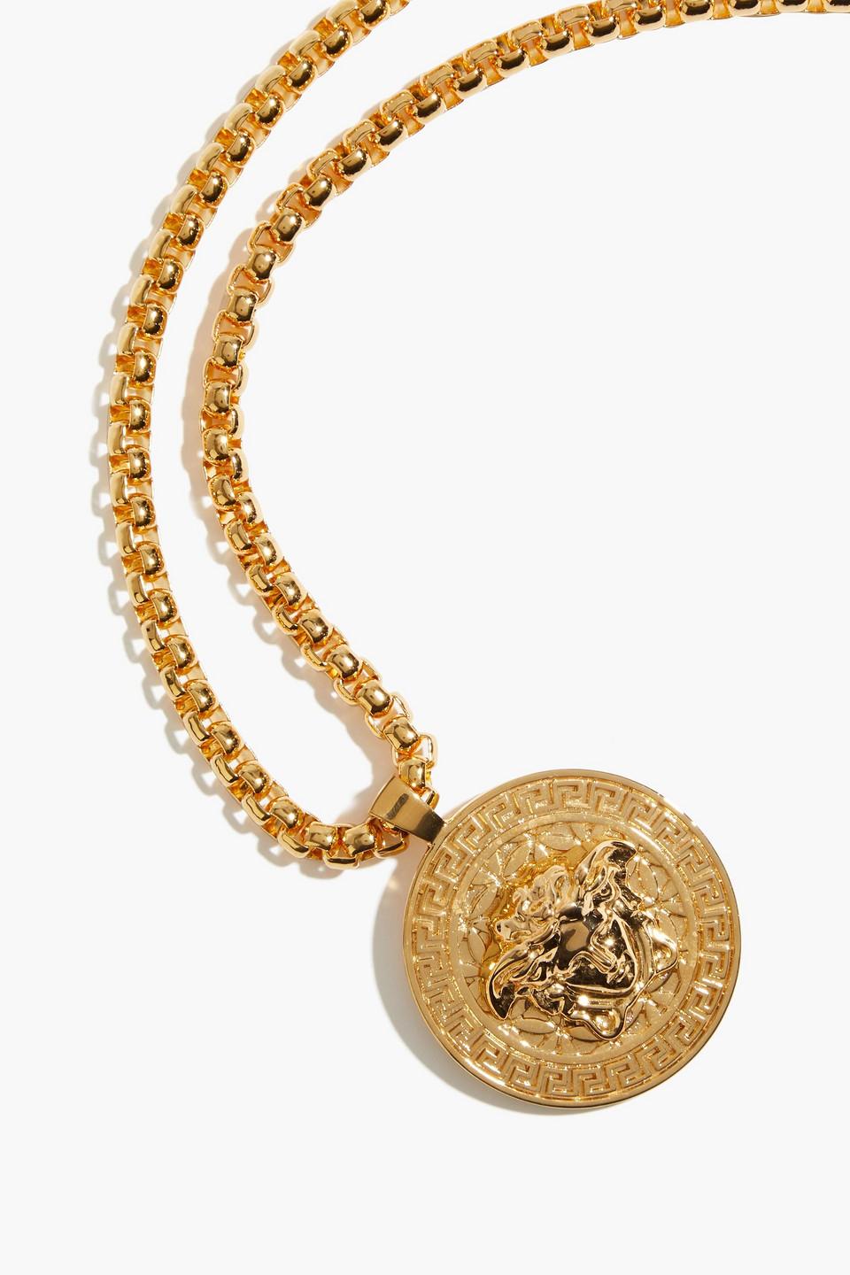 Versace Rose-gold Tone Necklace in Metallic for Men | Lyst