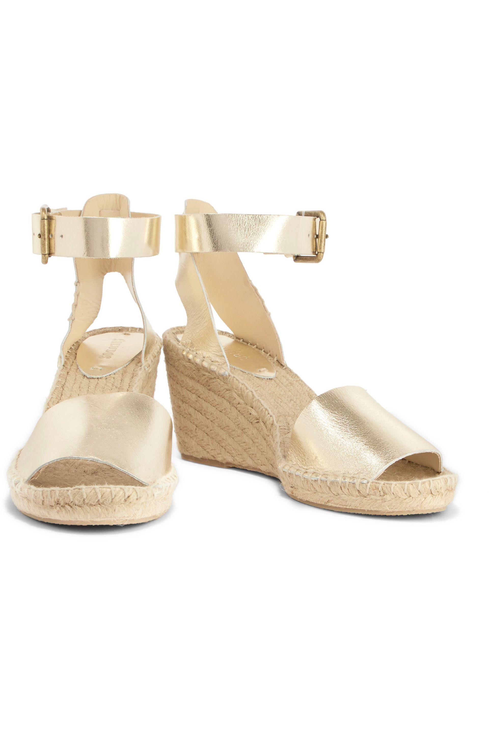 soludos open toe wedge leather espadrilles