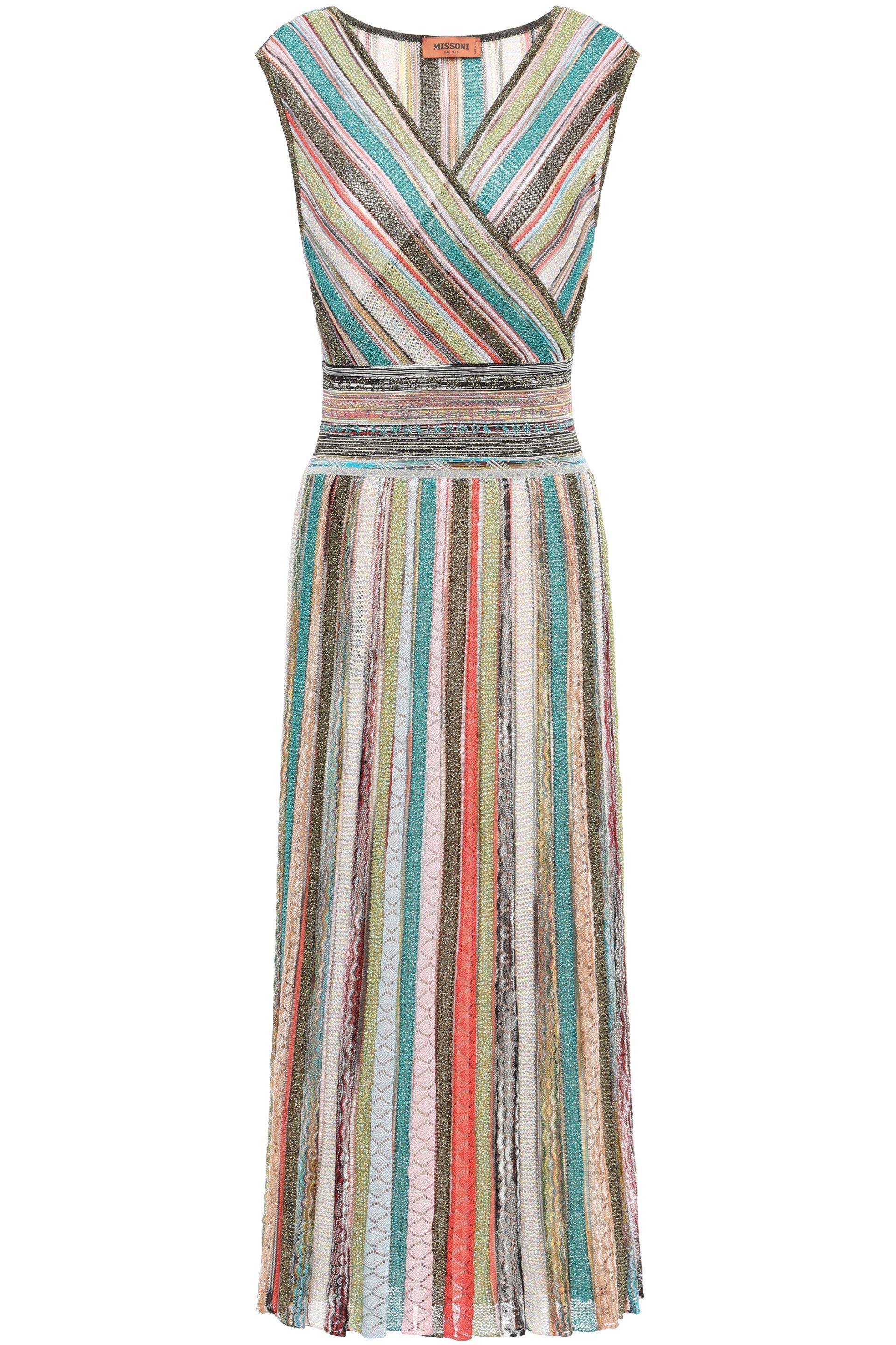 missoni metallic lurex midi dress