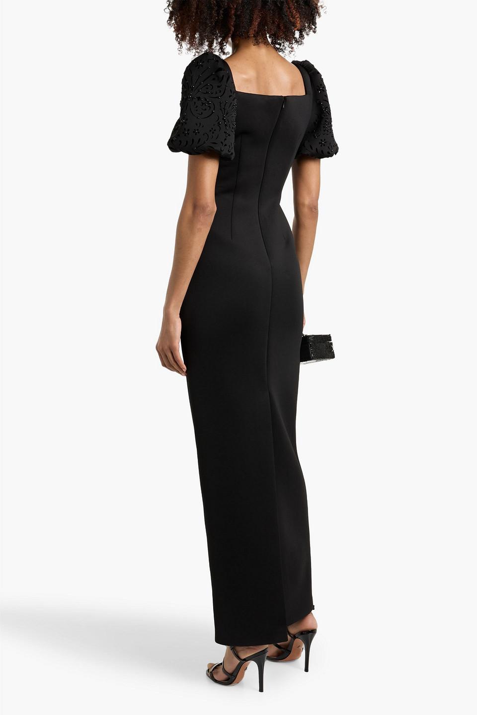 bronx and banco black mini dress Badgley Mischka Women's Sunburst Pleated Long Sleeved Gown - Green - Size 4