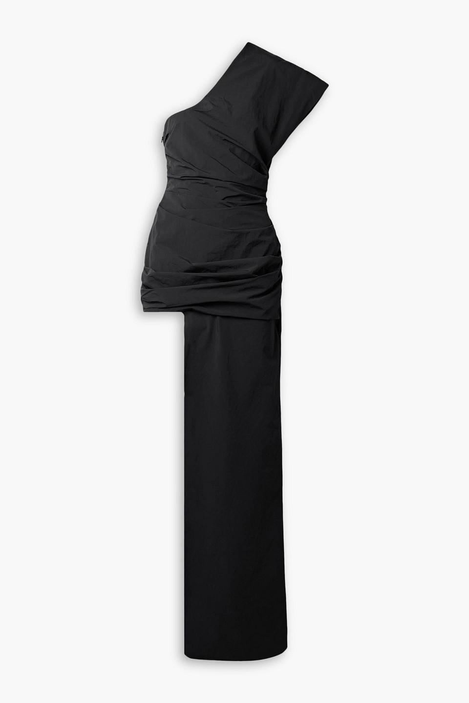 Christopher Esber Calero One-shoulder Draped Twill Mini