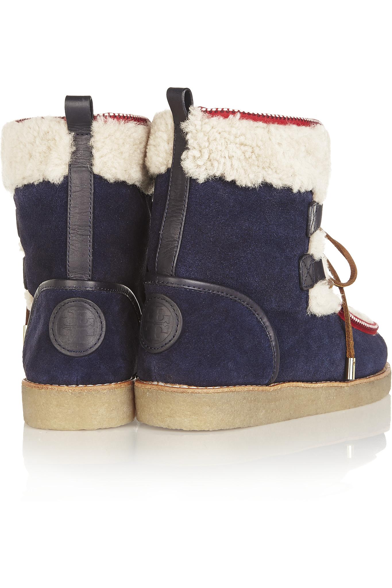 tory burch midnight blue elliott boots
