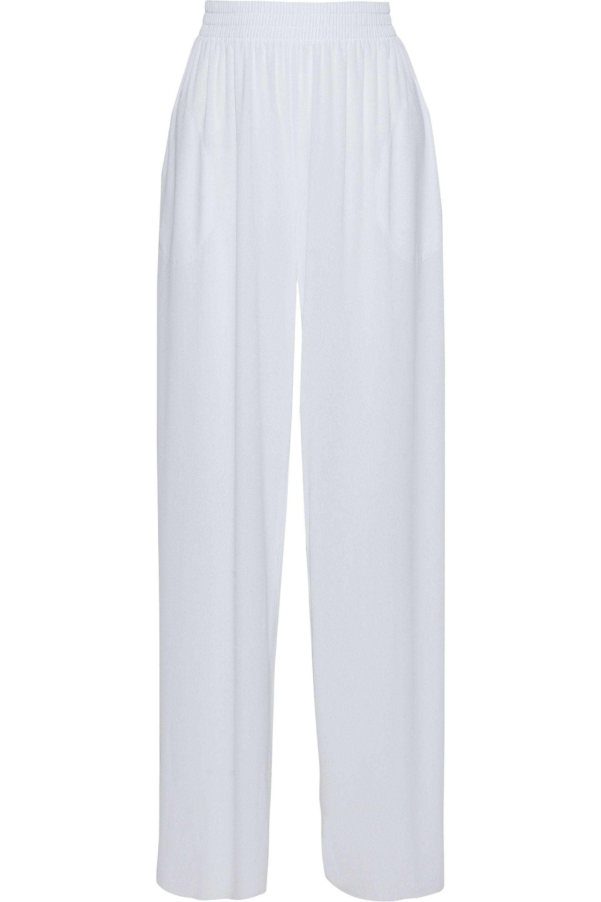 Norma Kamali Synthetic Striped Jersey Wide-leg Pants White - Lyst