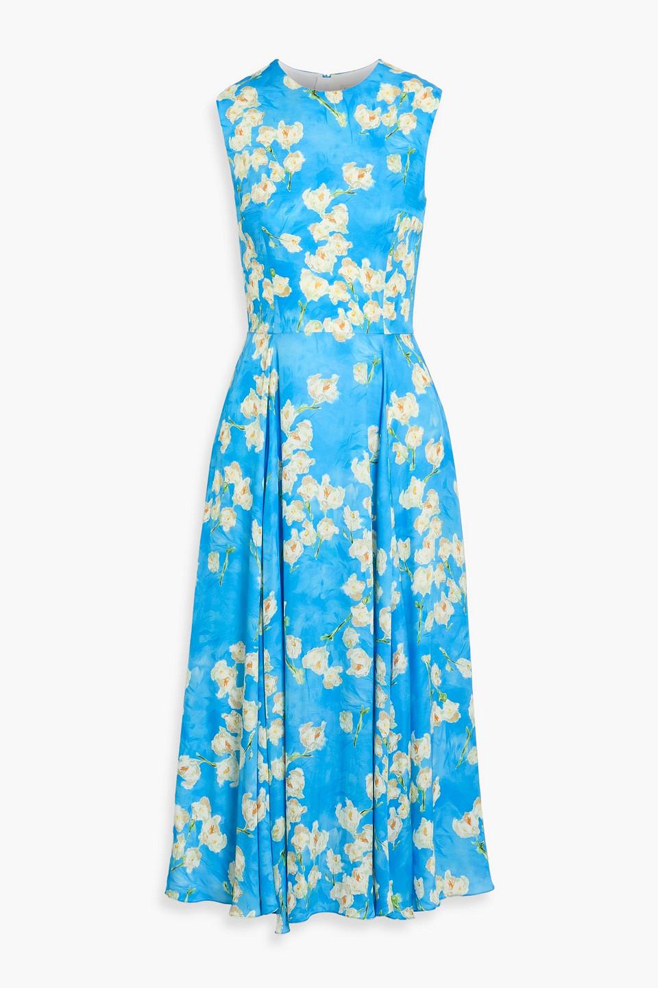classy light blue dress Emilia Wickstead Blue Snake Print PVC Dress  Loop Generation