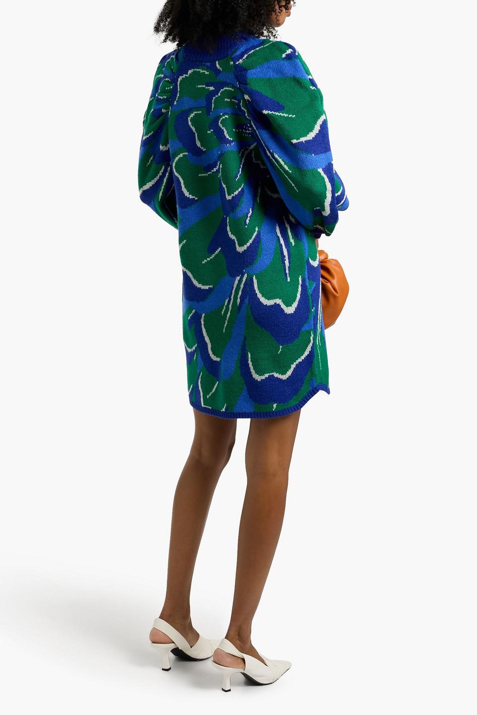 FARM Rio Jacquard-Knit Mini Dress in Blue | Lyst