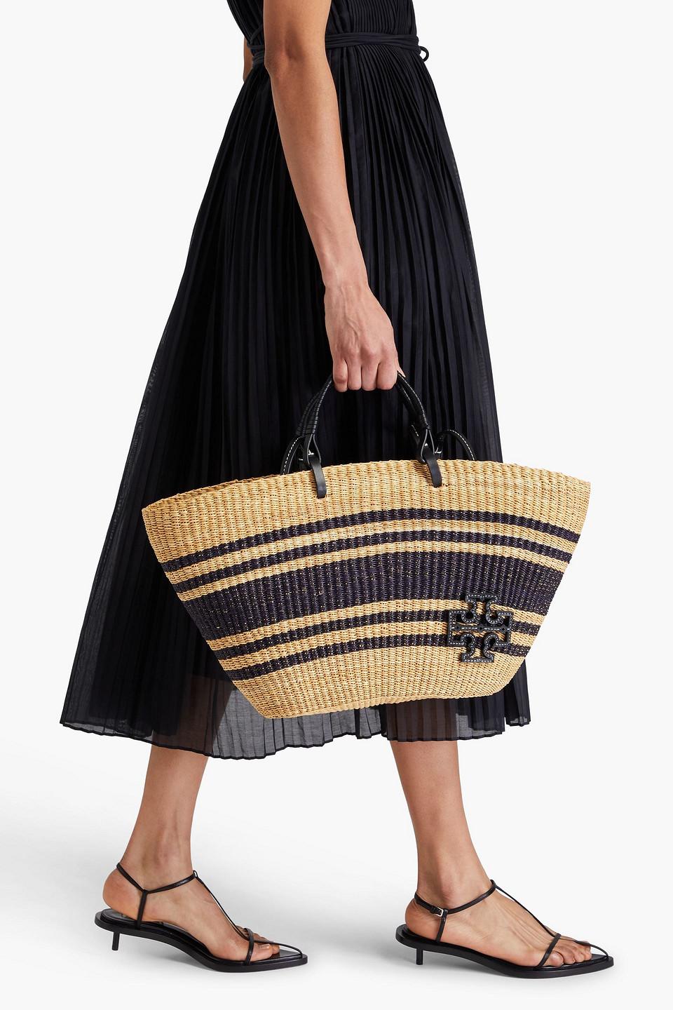 Tory Burch Ella Striped Raffia Tote in Natural | Lyst Canada
