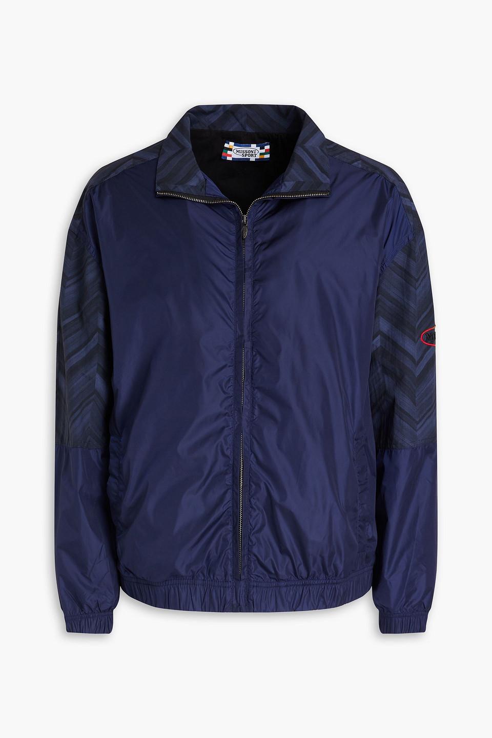 Missoni Printed Twill-paneled Shell Track Jacket in Blue for Men