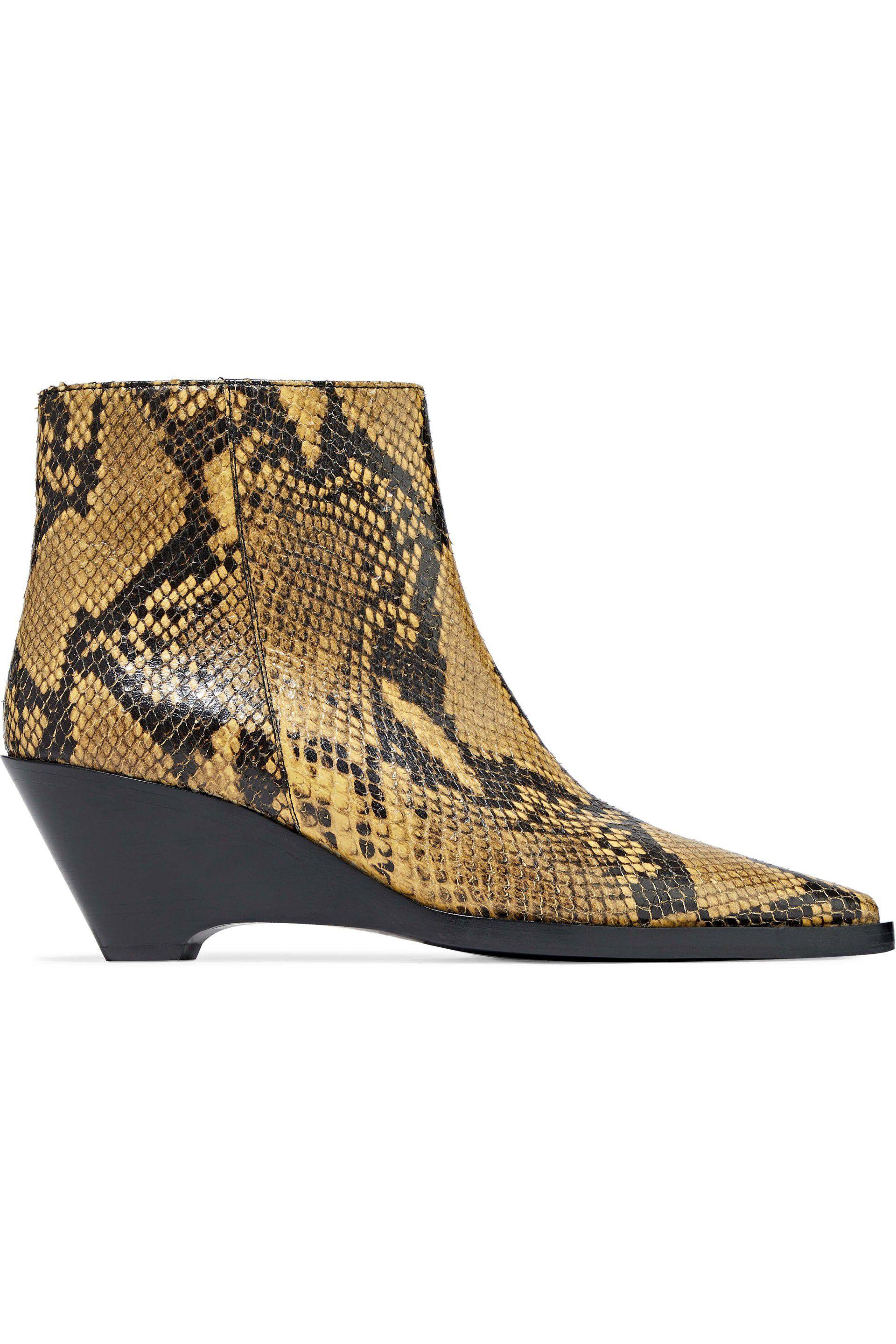 acne snakeskin boots