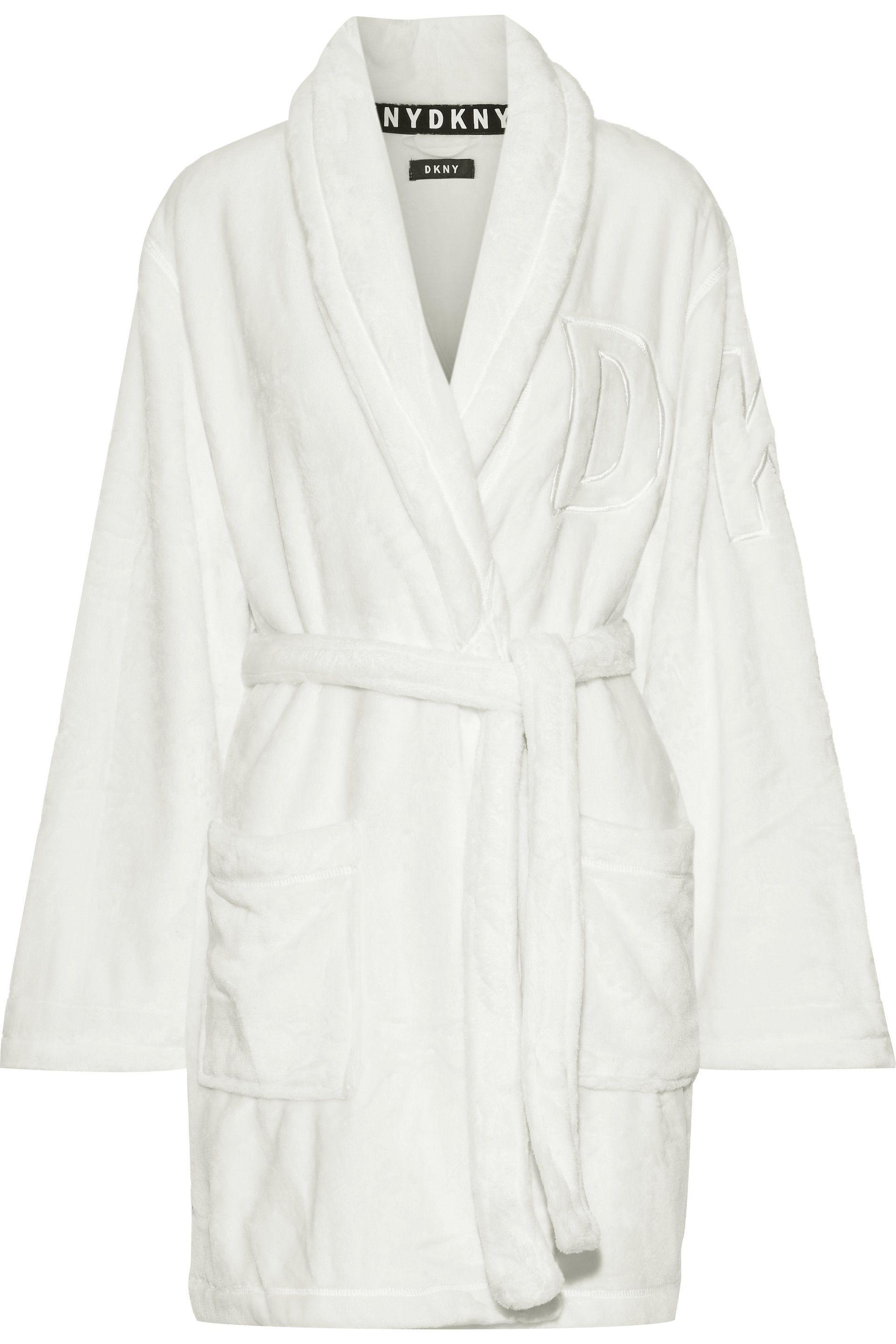 DKNY Woman Fleece Robe Ivory in White Lyst