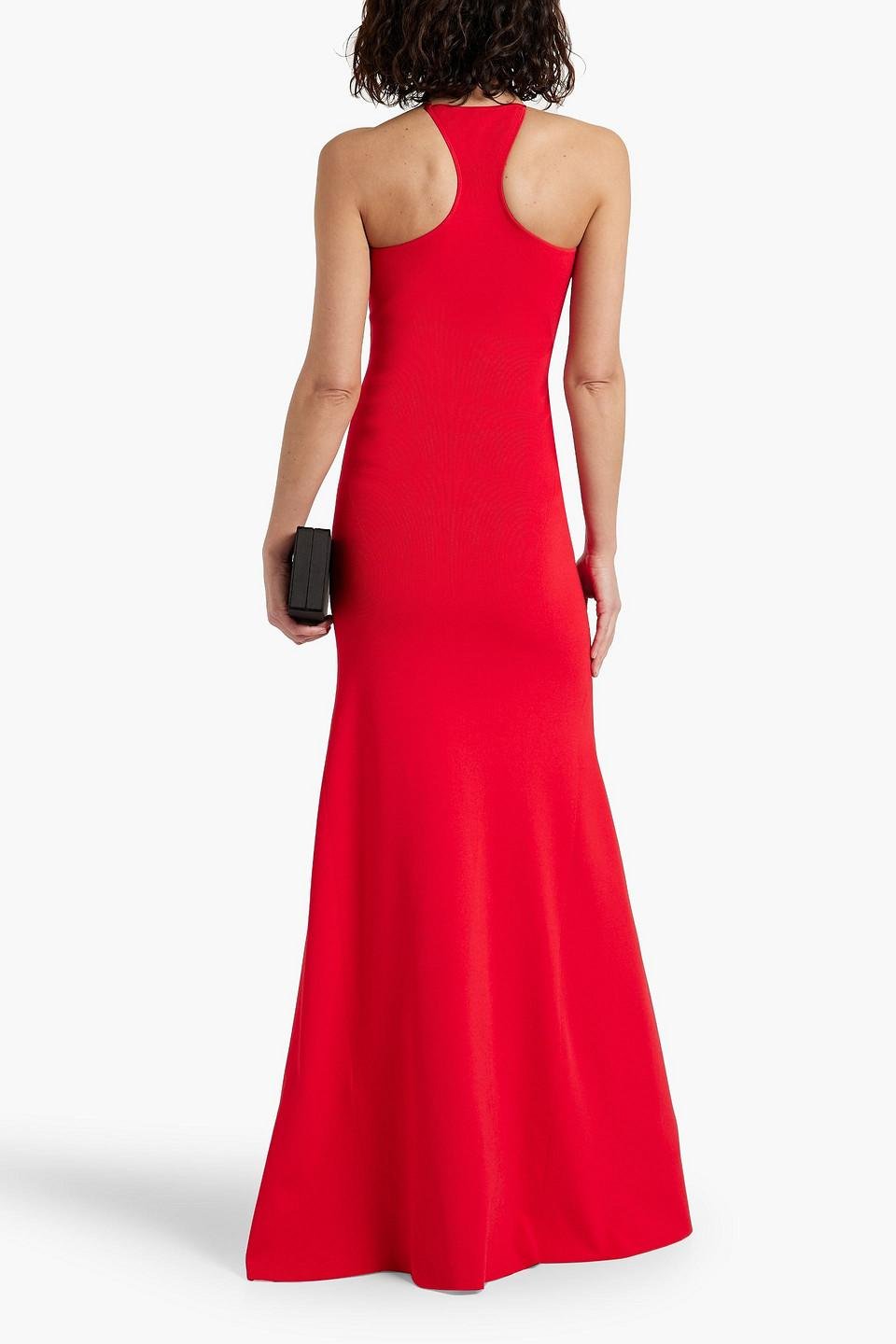 Victoria Beckham Cutout Crepe Gown in Red | Lyst