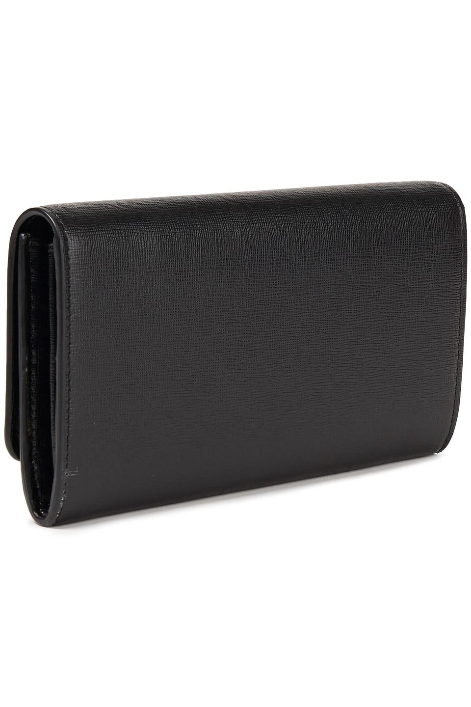 Sergio Rossi Textured-leather Wallet in Black | Lyst