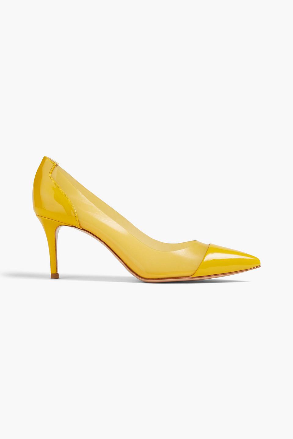 Gianvito Rossi Patent-leather And Pvc Pumps in Yellow | Lyst UK
