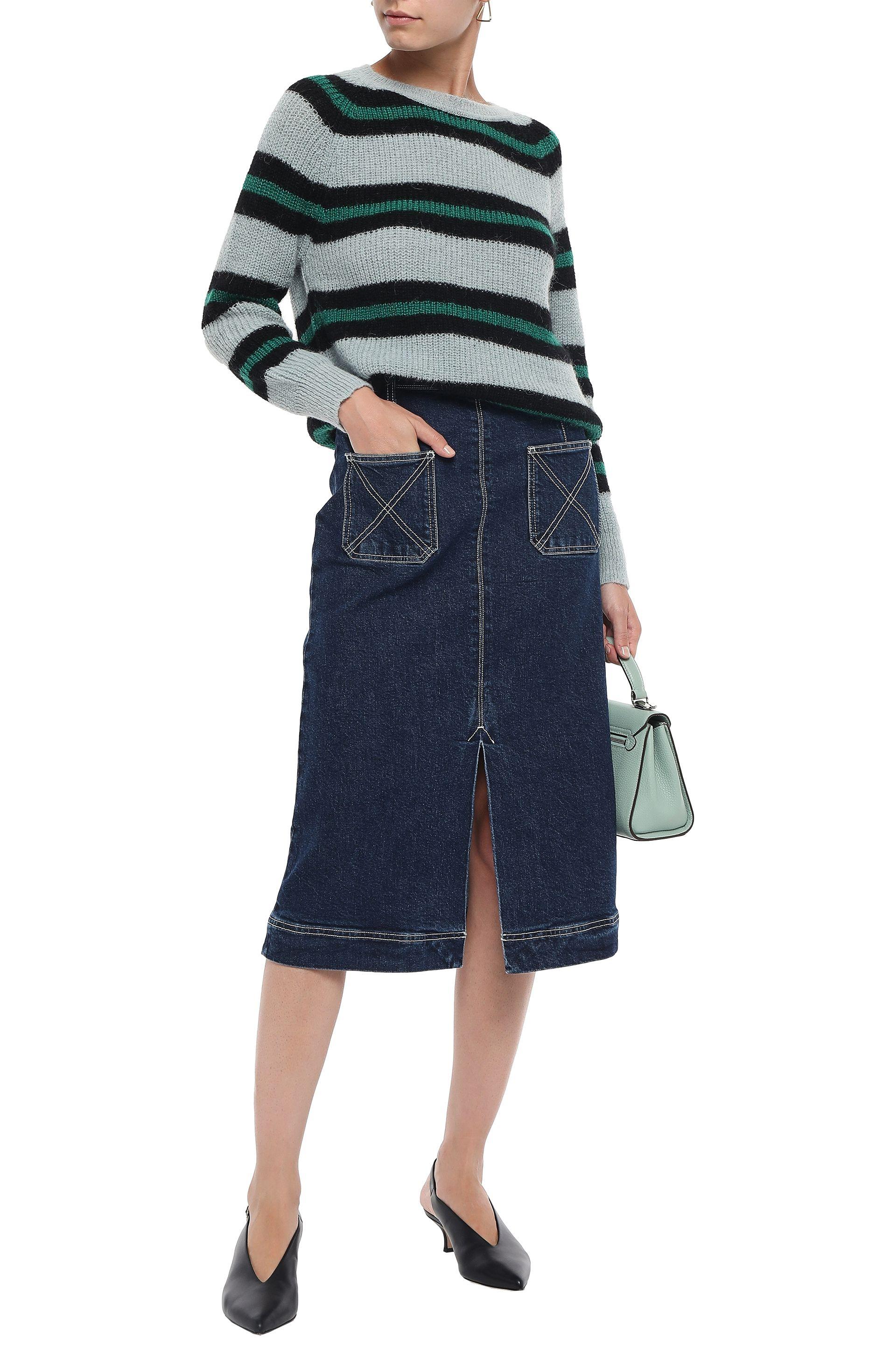 alexa chung denim skirt