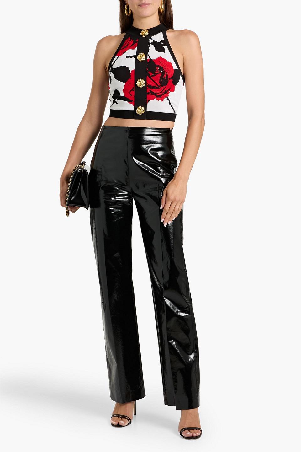 T-shirt Balmain Imprimé Fleurs Rouge - Taille L - Neuf Sans étiquettes