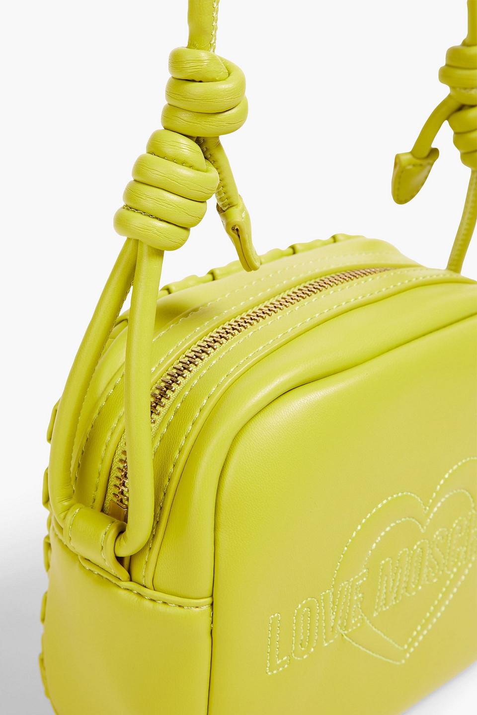 Moschino shops Couture Yellow Leather Clutch Handbag