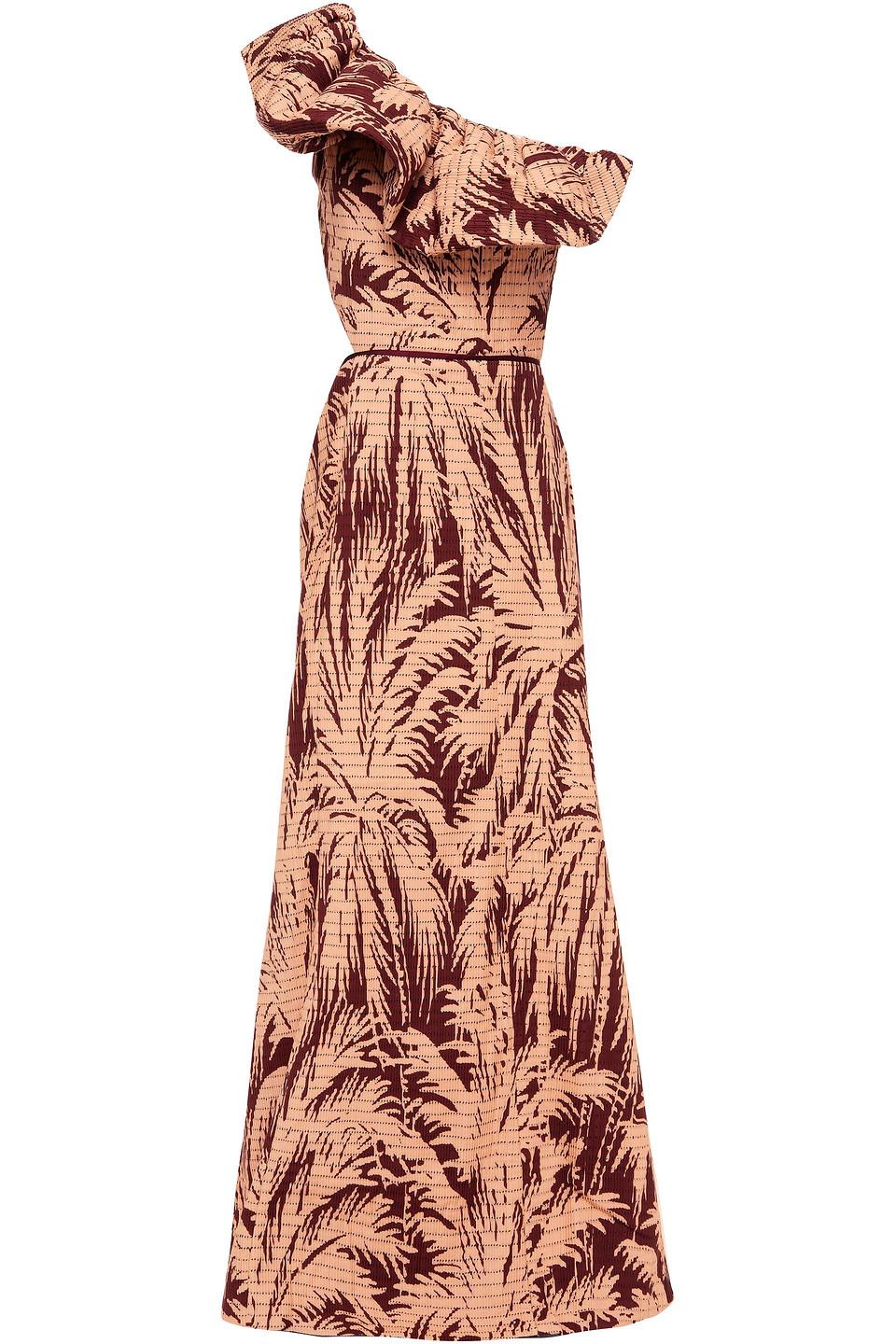 Johanna Ortiz One-shoulder Cutout Pleated Printed Cotton-blend Maxi Dress -  Lyst