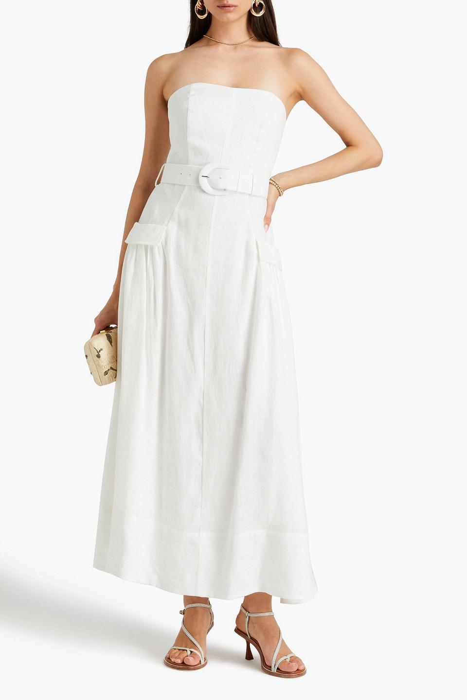 nicholas linen blend irena spaghetti strap paneled maxi dress Nicholas the Label Athena Linen-Blend Paneled Maxi Dress