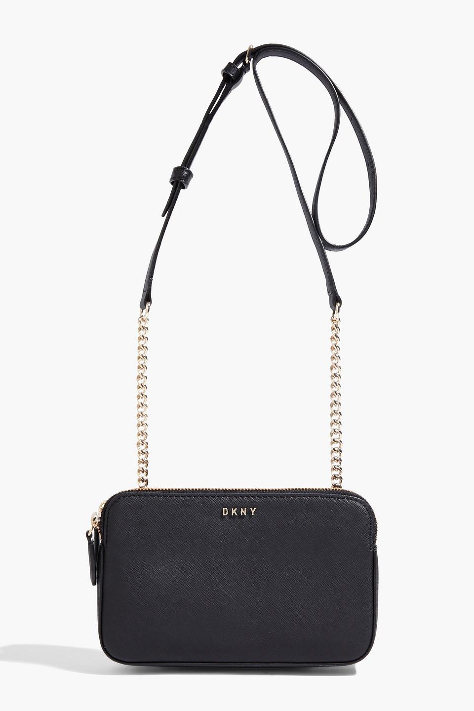 DKNY Veronica Faux Texturedleather Shoulder Bag in Black Lyst