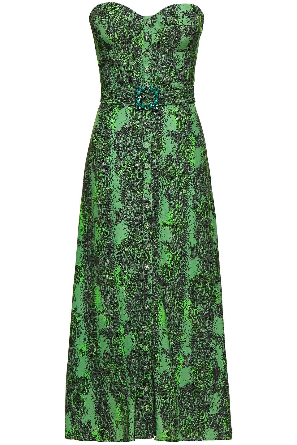 ROTATE BIRGER CHRISTENSEN peggy Strapless Snake-print Crepe Midi Dress in Green | Lyst UK ROTATE BIRGER CHRISTENSEN peggy Strapless Snake-print Crepe Midi Dress in Green | Lyst UK