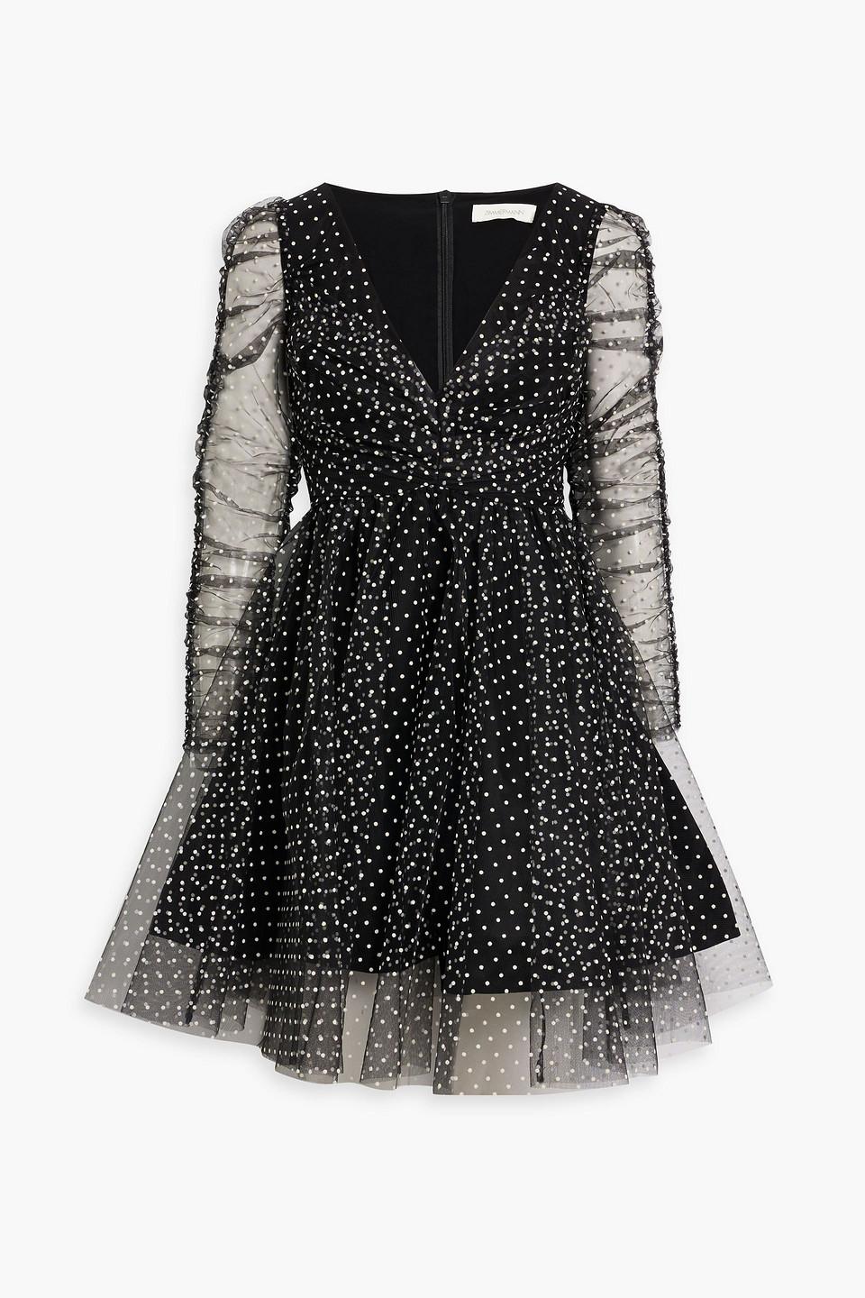 strapless open back dress Zimmermann Polka Dot-print Pleated Dress – Runway Catalog main image 1