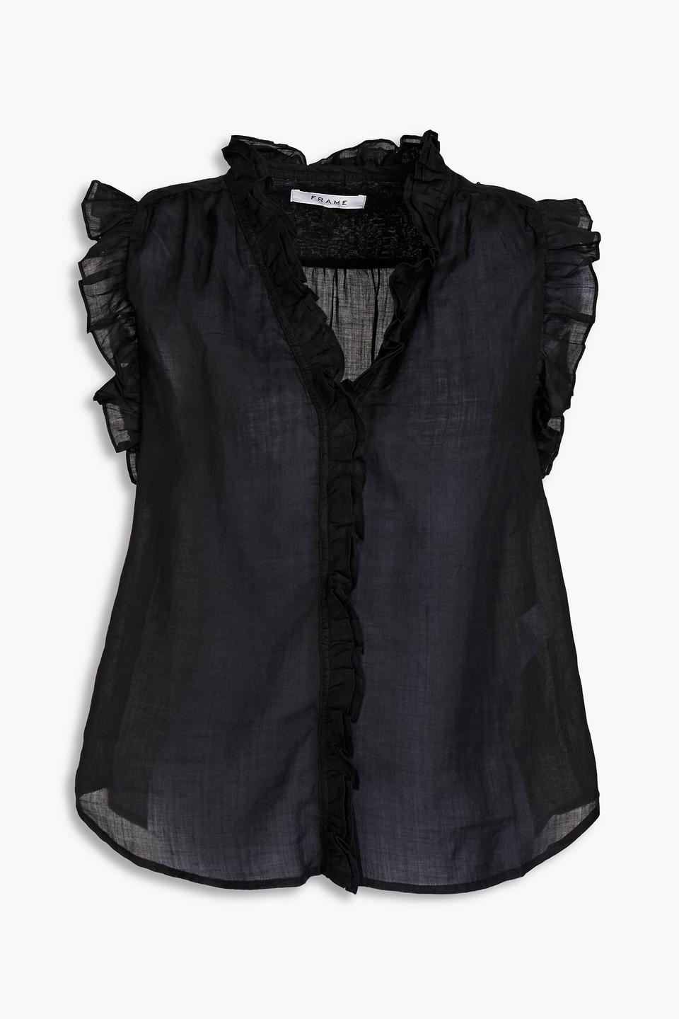 Frame lauren sleeveless ruffle top Clearance