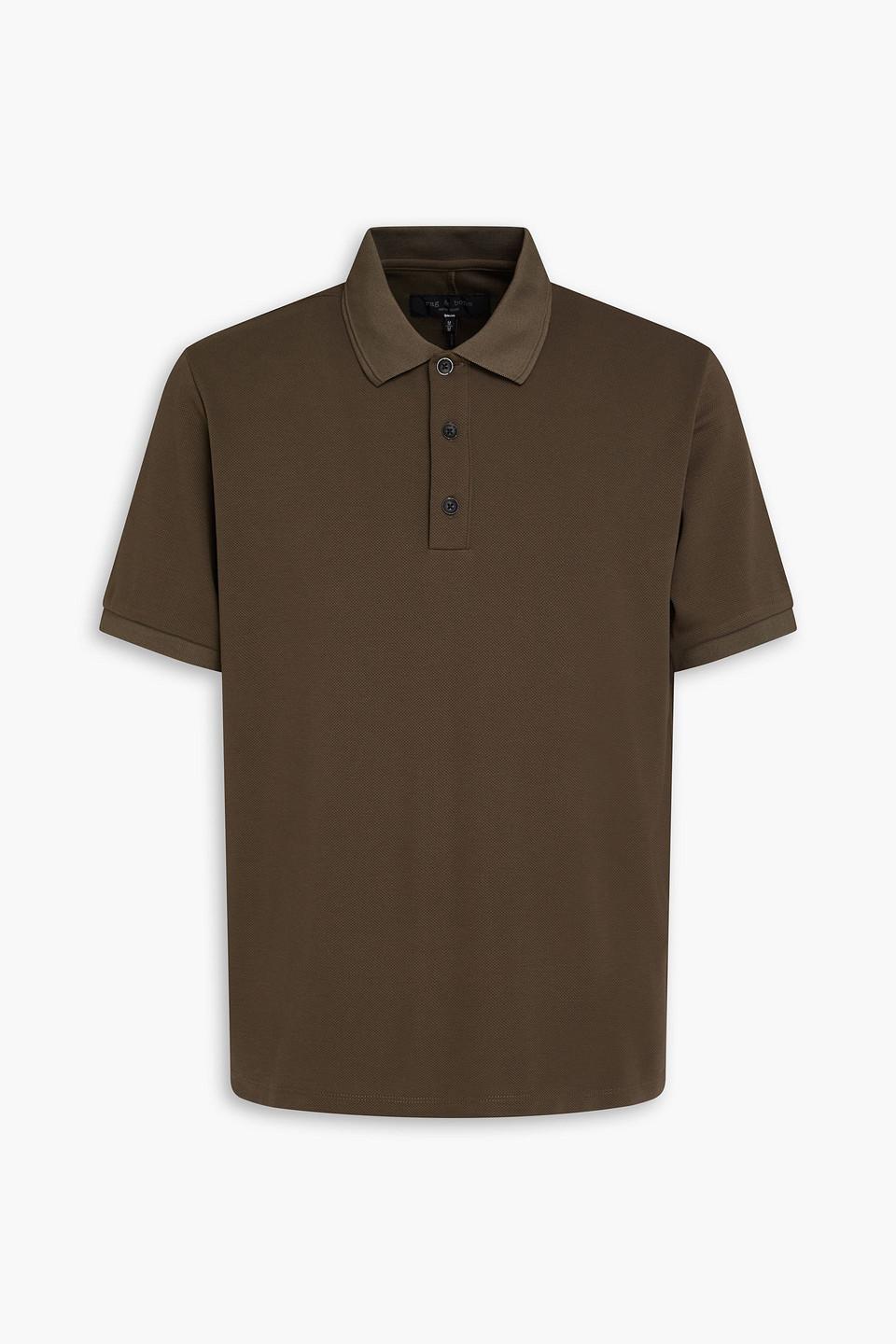 Rag Bone Piqué Polo Shirt in Brown for Men Lyst UK