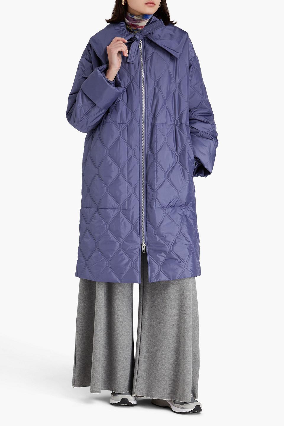 Ganni Quilted Ripstop Coat in Blue Lyst Canada