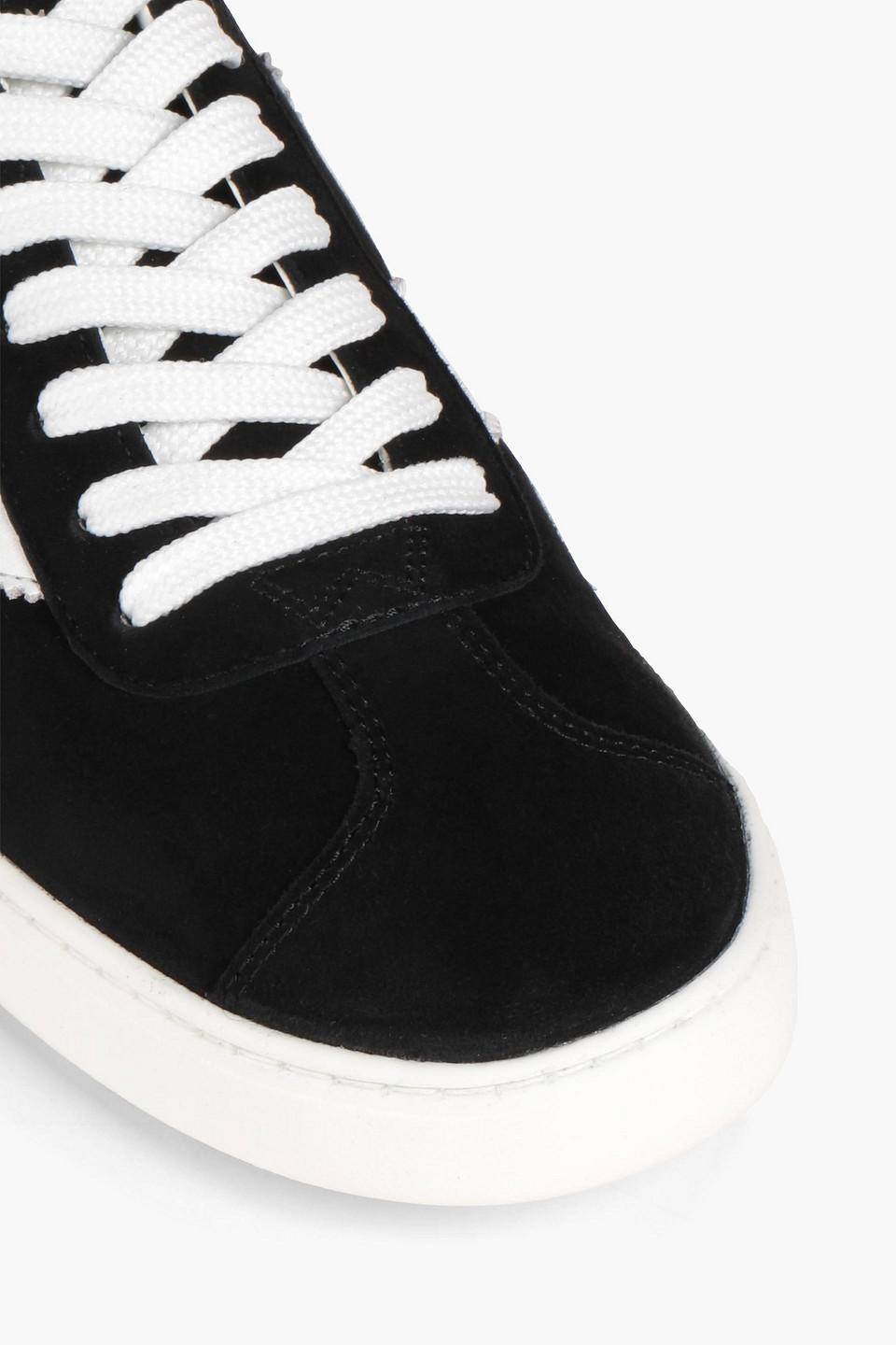 Leather-Trimmed Suede Sneakers