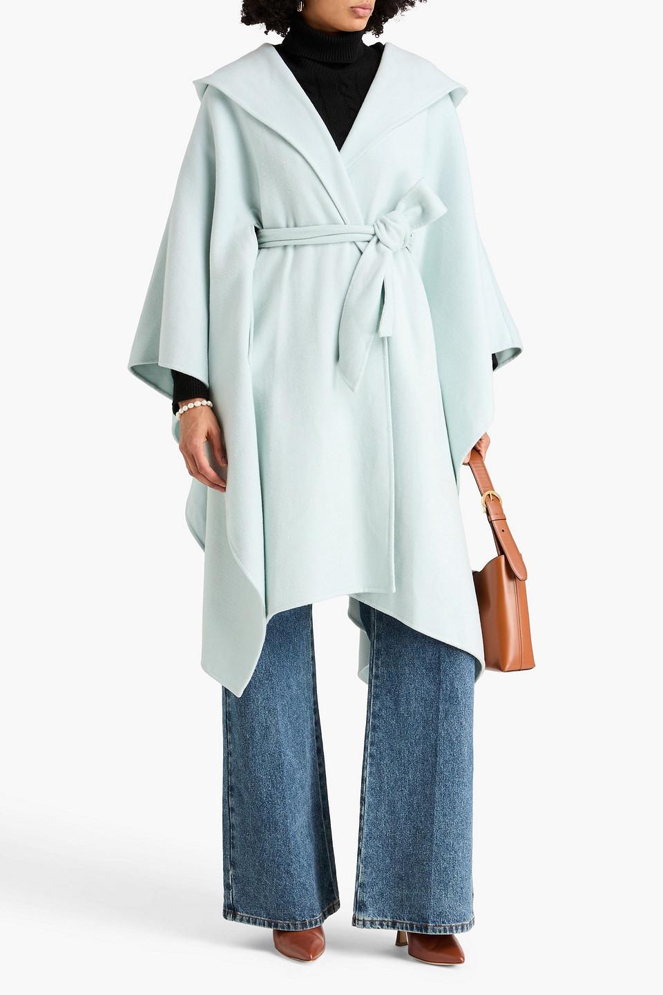 Zimmermann Wool-Blend Felt Hooded Cape in Blue | Lyst