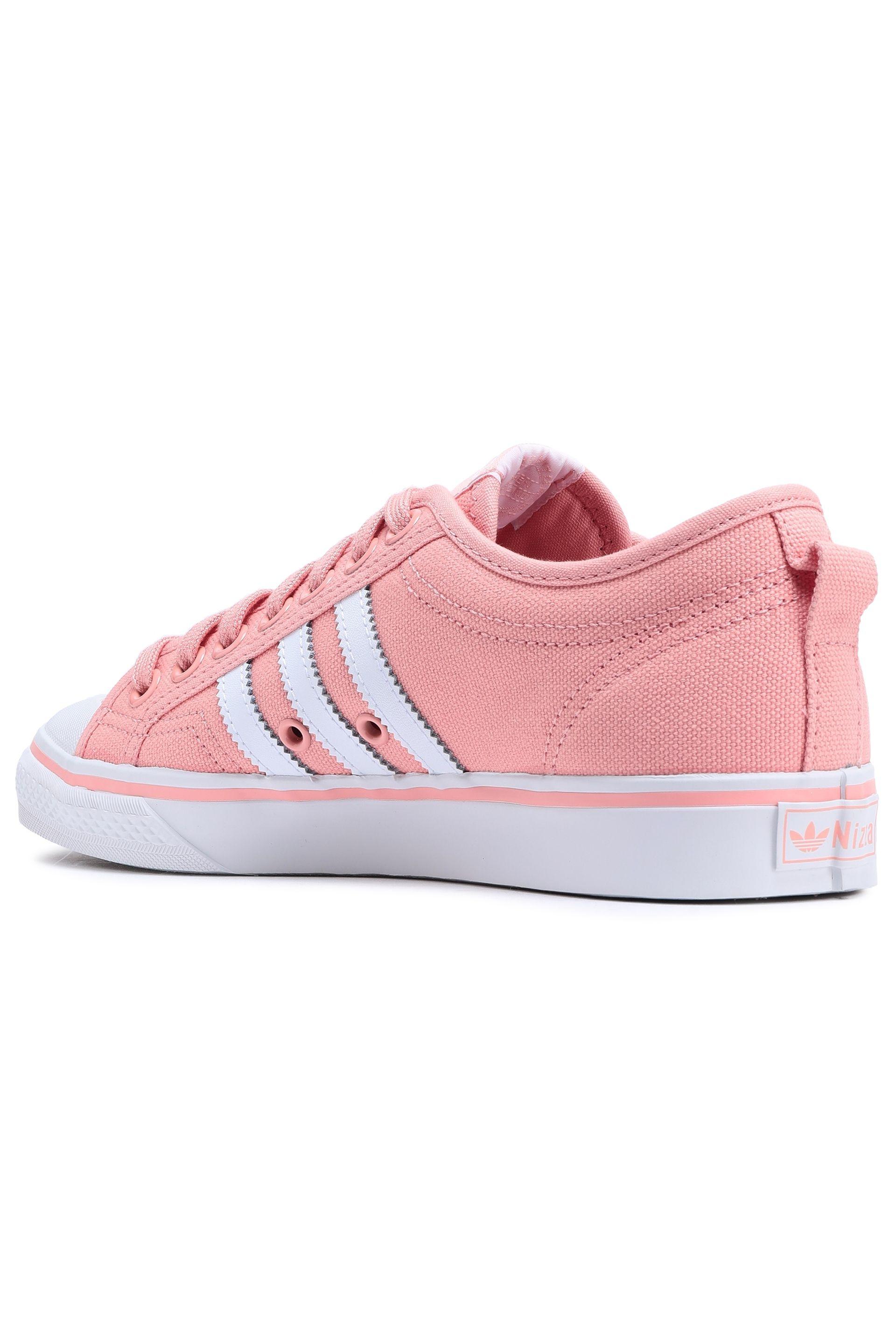 adidas Originals Nizza Leather-trimmed Canvas Sneakers Pastel Pink - Lyst