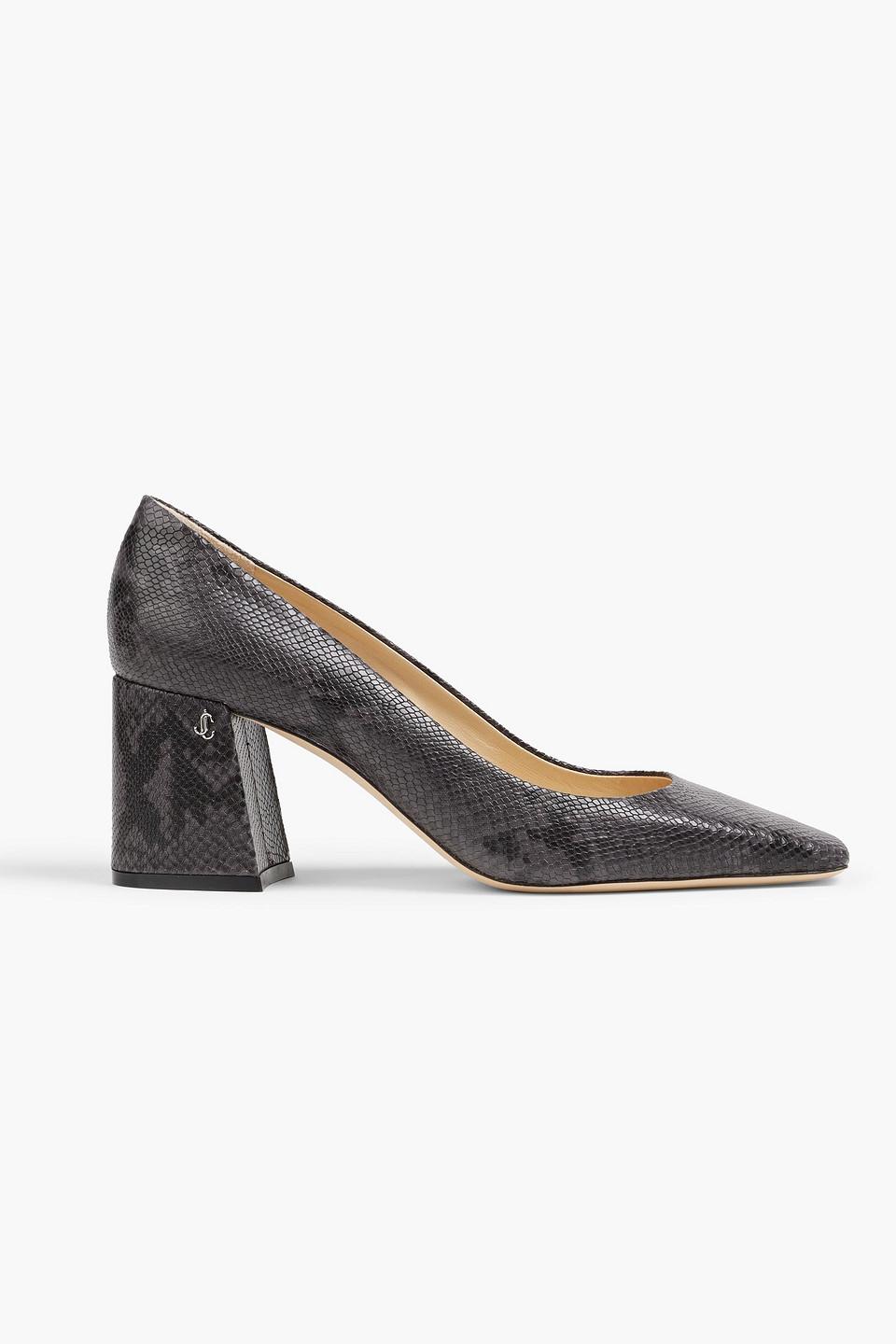 Jimmy Choo Dianne 65 Snakeeffect Leather Pumps in Gray Lyst