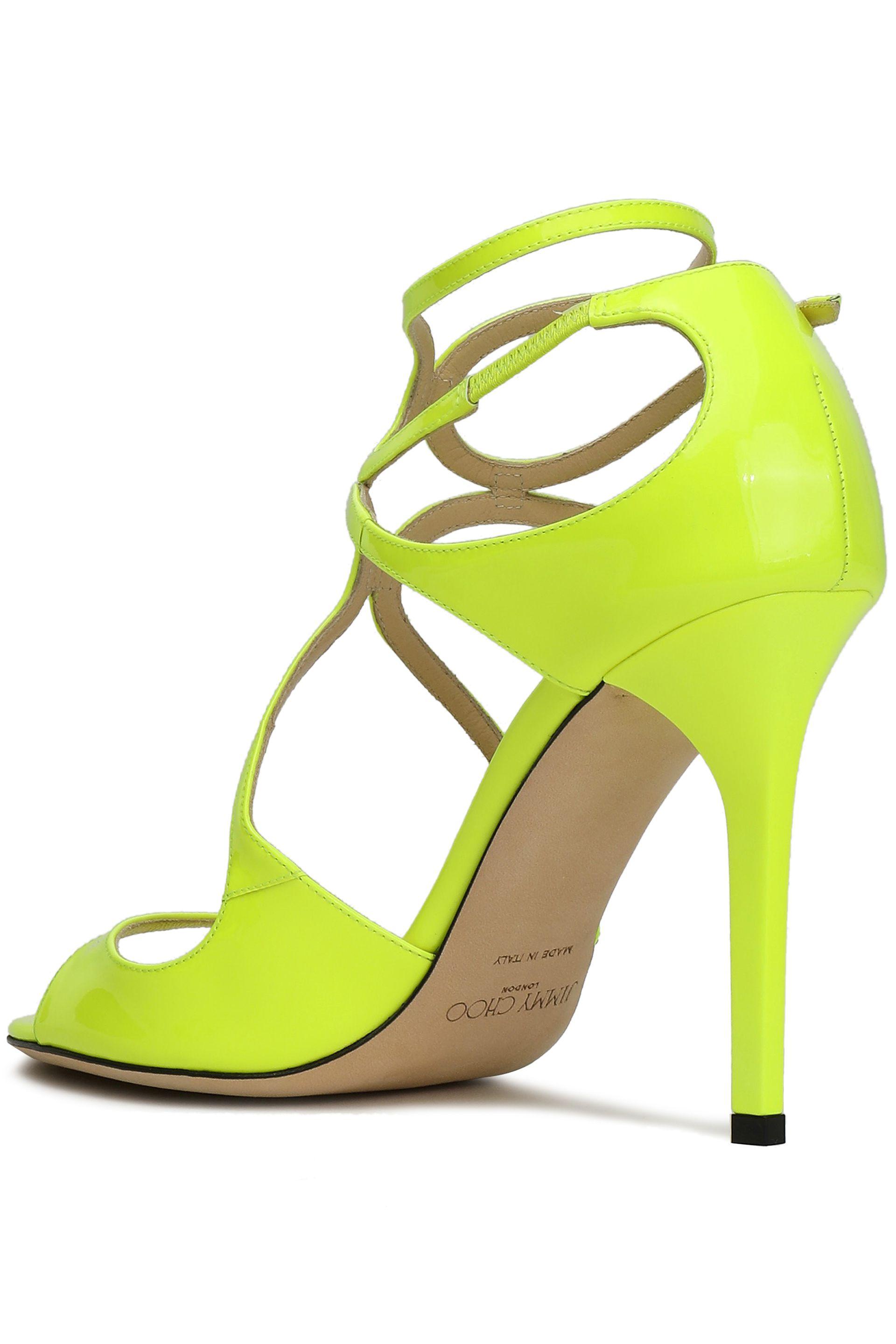 Jimmy Choo Patentleather Sandals Bright Yellow Lyst