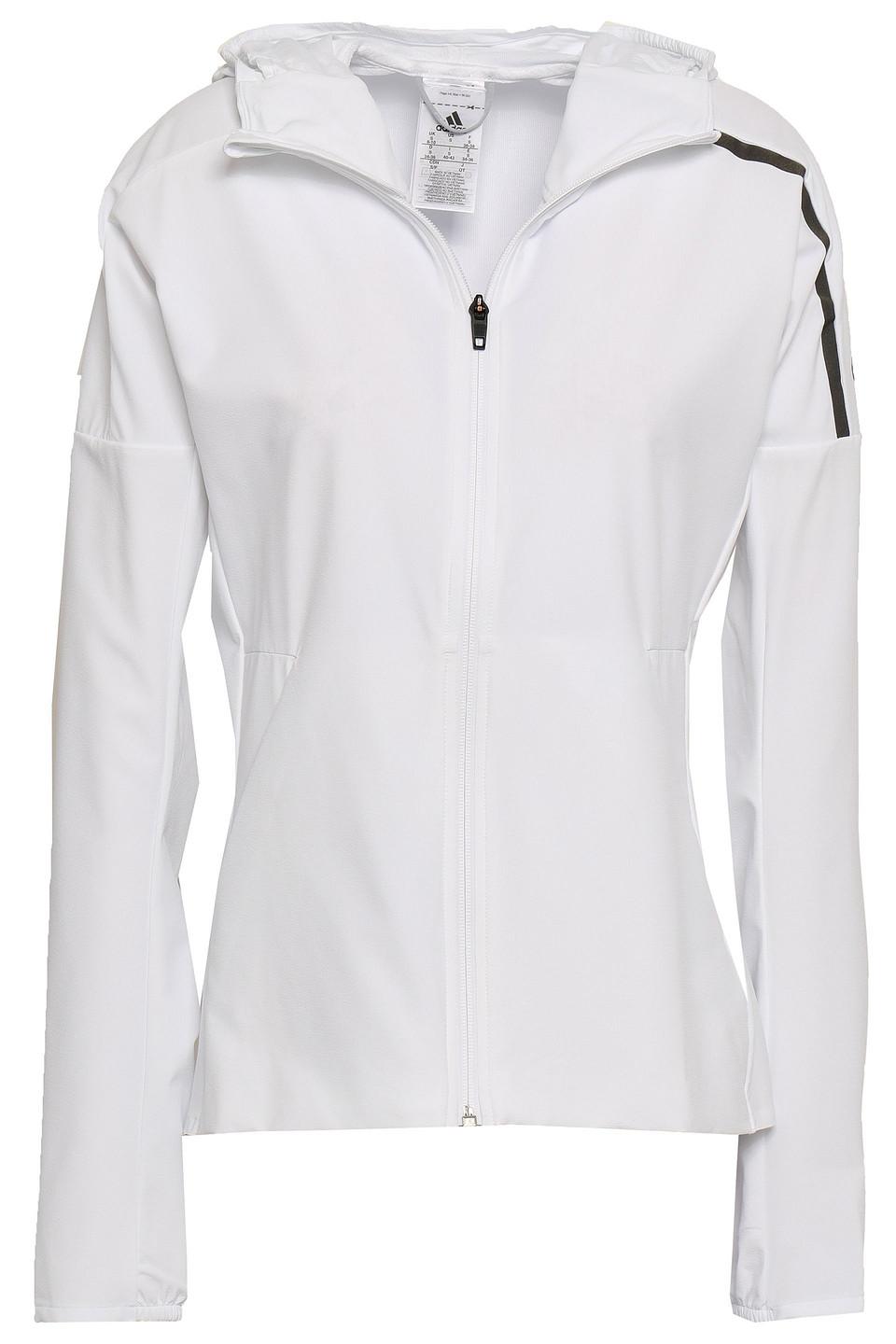 adidas Synthetic Tech-jersey Hooded Track Jacket White - Lyst