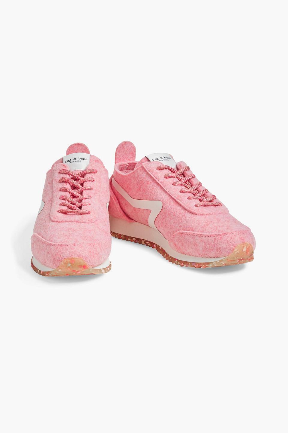 Rag & Bone Retro Runner Mélange Felt Sneakers in Pink | Lyst
