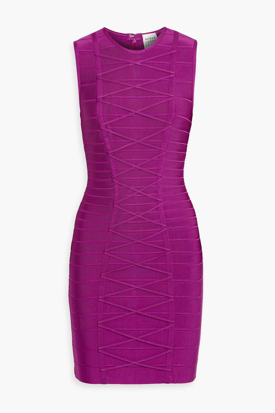 purple herve leger dress Herve Leger purple bandage mini dress StyleSwap