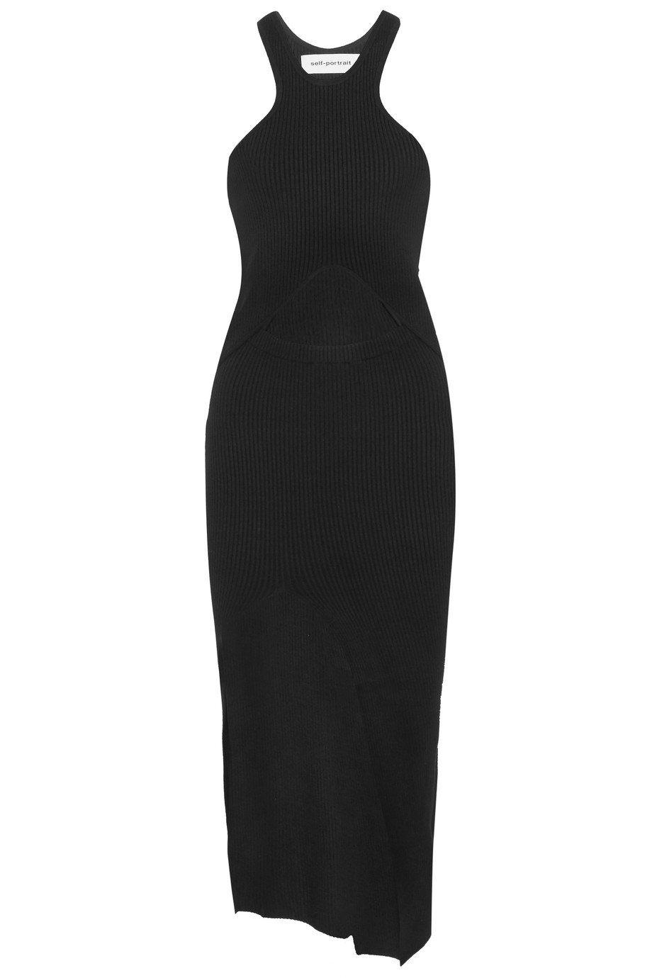 Self-portrait Cutout Ribbed-jersey Dress in Black - Save 46% | Lyst