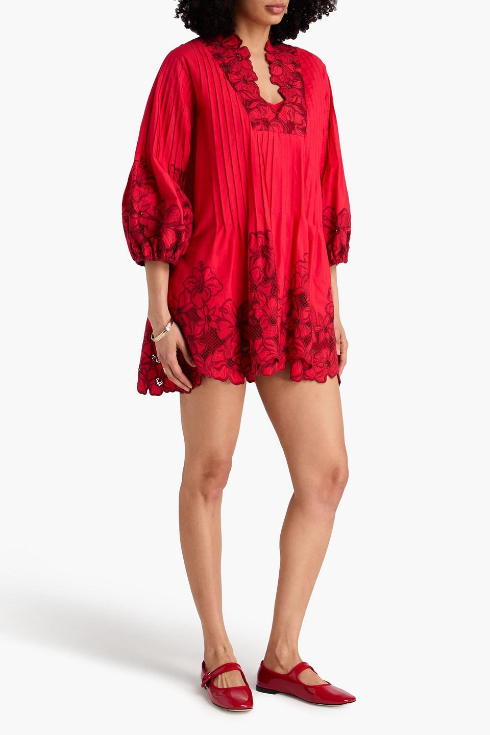 knee length dresses for ladies Sandro Black Lace Short Sleeve V Neck Dress with Red and Navy Trim – The  Hangout